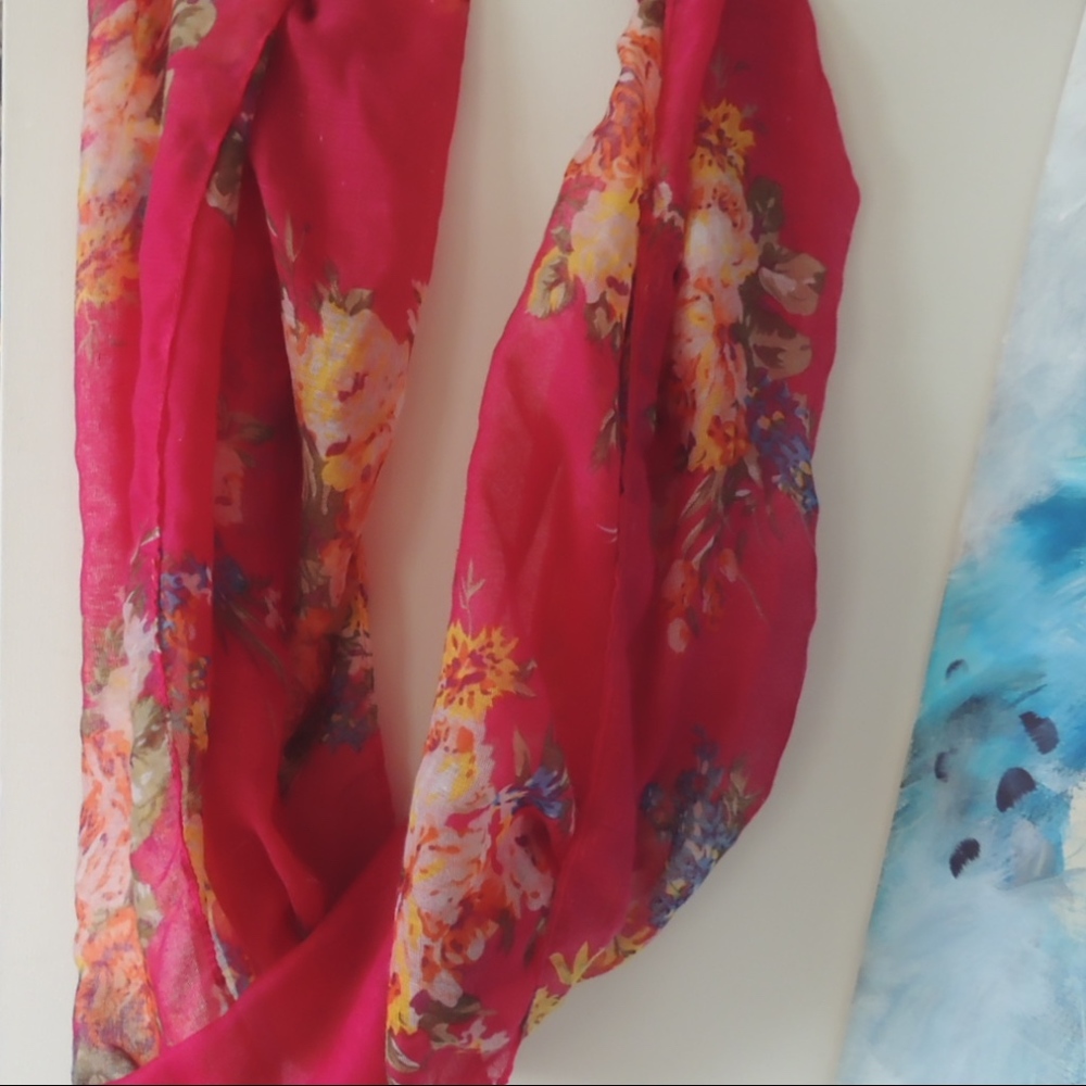 Pink Floral Infinity Scarf - Picture 5 of 9